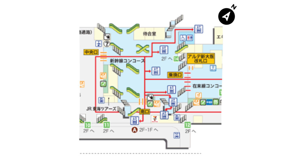 新幹線新大阪駅構内地図