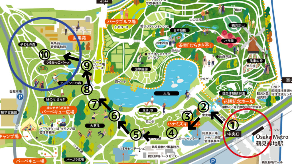 鶴見緑地公園マップ