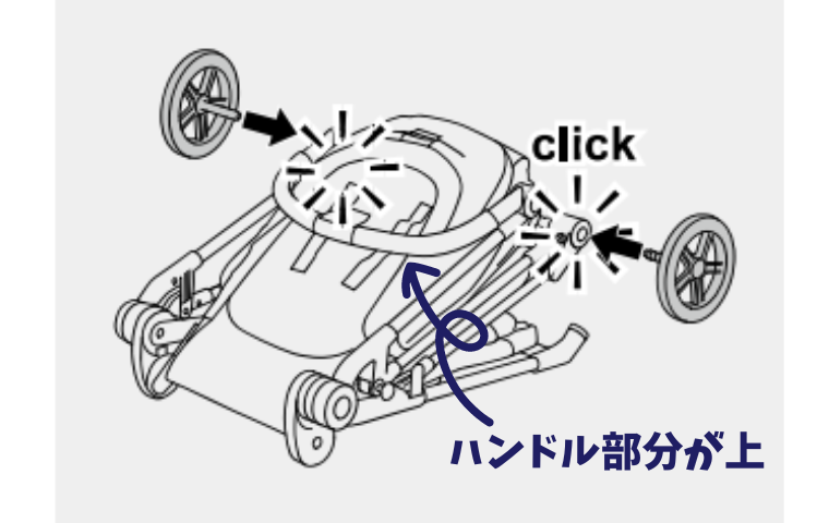 後輪を差し込む